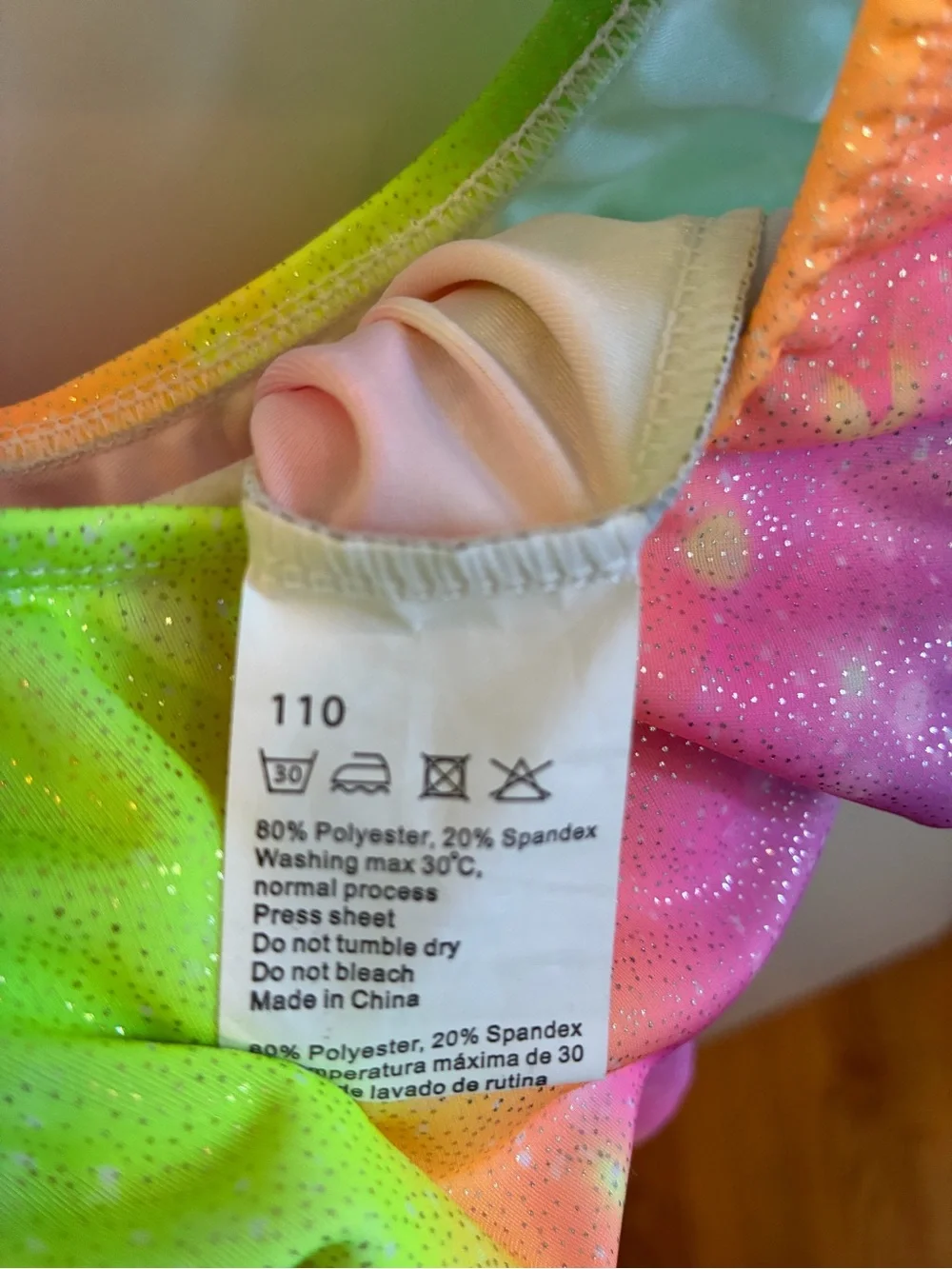 Set of 2 Kids Leotards - Rainbow & Star Print - Long Sleeve,Sleeveless- 110 (4T)